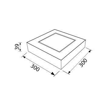 Pro-Ceiling 300x300x39mm, přisazené, 30W, 4200K, bílá - Prolumia