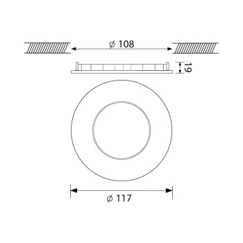 Pro-Ceiling 117x39mm, zapuštěné, 8W, 3000K, bílá, stmívatelné - Prolumia