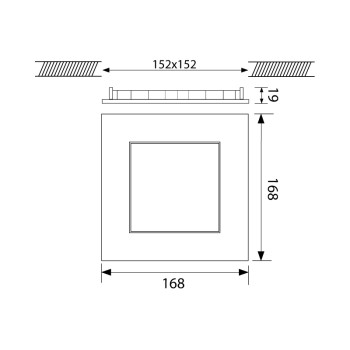 Pro-Ceiling 168x168x39mm, zapuštěné, 15W, 3000K, bílá, stmívatelné - Prolumia