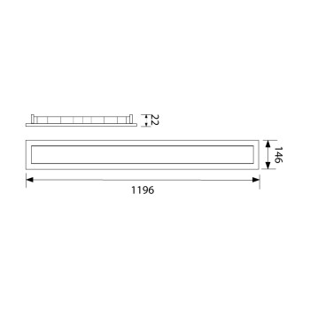 Pro-Ceiling 146 x 1196 x 22 mm, zapuštěné, 40W, 3000K, černá - Prolumia