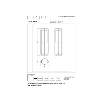 Lucide GARLAND venkovní stolní lampa Ø 15,1 cm 1xE27 IP44 černá