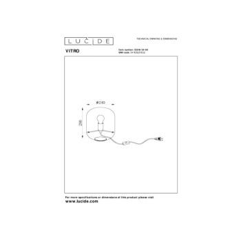 Lucide VITRO stolní lampa Ø 24 cm 1xE27 průhledná