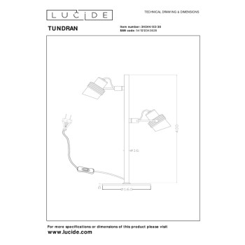 Stolní lampa TUNDRAN - 2xGU10 - černá