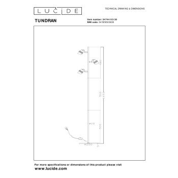 Stojací lampa TUNDRAN - 3xGU10 - černá