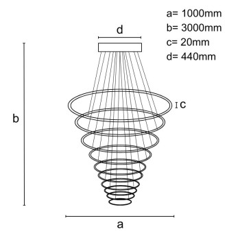 LED závěsné svítidlo s dálkovým ovladačem 370W - J4375/B