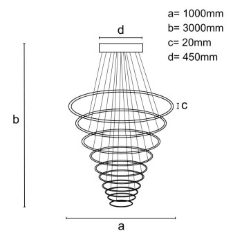 LED závěsné svítidlo s dálkovým ovladačem 365W - J4373/B