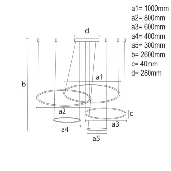 LED závěsné svítidlo s dálkovým ovladačem 220W - J4372/G