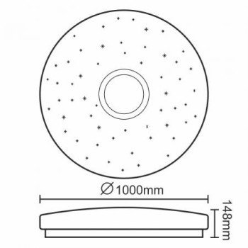 LED svítidlo STAR + dálkový ovladač 150W / CLR2 / SMD / RC / AS - LC814U