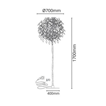 Luxusní křišťálová stojací lampa 5 x G9 - CA011/F - NEDES