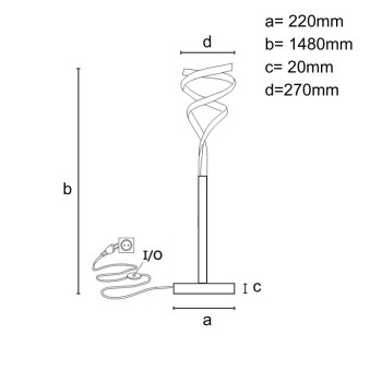 LED designová stojací lampa 50W - JF2308/S - NEDES