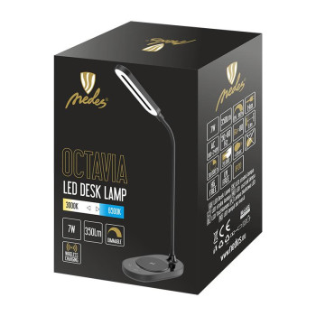 LED lampa OCTAVIA 7W stmívatelná s bezdrátovým nabíjením - DL4301/B - NEDES