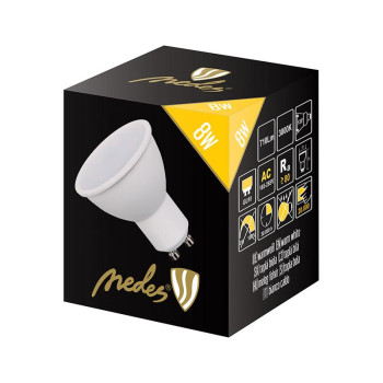 LED žárovka 8W - GU10 / SMD / 3000K - ZLS118 - NEDES