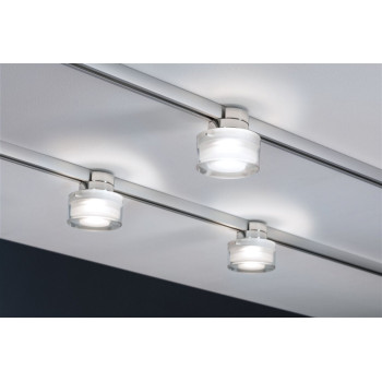URail LED lištový spot Topa Dot spot 4000K stmívatelné 230V chrom/čirá/satén - PAULMANN
