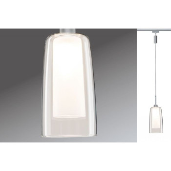URail LED zásvěsné svítidlo Arido II 5W GU10 matný chrom + sklo - PAULMANN