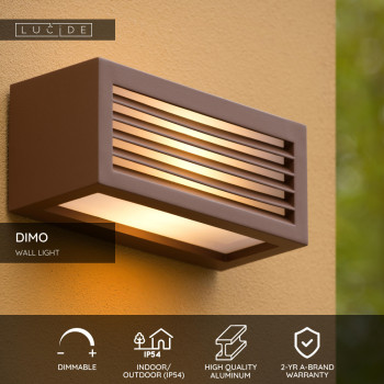 Lucide DIMO - nástěnné svítidlo venkovní - IP54 - Rezavě Hnědá, LUCIDE, TRENDY svítidla