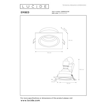 Lucide EMBED - podhledové svítidlo - GU10 - Černá 22959/01/30, LUCIDE, TRENDY svítidla