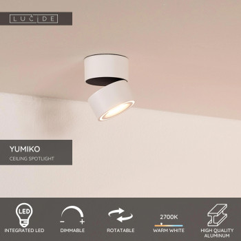 Lucide 35911/08/31 YUMIKO LED bodové svítidlo stmívatelné - 1x8W - bílá, LUCIDE, TRENDY svítidla