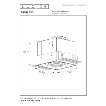 Lucide 09925/01/30 TRIMLESS svítidlo vestavné GU10/5W černá, LUCIDE, TRENDY svítidla