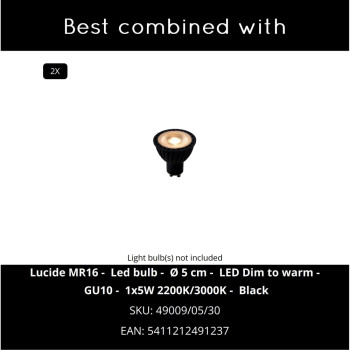 Lucide 09925/02/30 TRIMLESS svítidlo vestavné 2xGU10/5W černá, LUCIDE, TRENDY svítidla