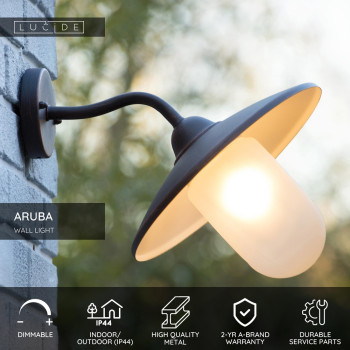 Lucide ARUBA - nástěnné svítidlo venkovní - Ø 30 cm - IP44 - Rezavě Hnědá 11870/01/97, LUCIDE, TRENDY svítidla