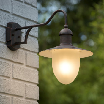 Lucide ARUBA - nástěnné svítidlo venkovní - Ø 25 cm - IP44 - Rezavě Hnědá 11871/01/97, LUCIDE, TRENDY svítidla