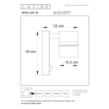 Lucide ARNE-LED - přisazené bodové svítidlo venkovní - Ø 6,3 cm - LED - GU10 - 1x5W 2700K - IP44 - Chrom 14866/05/12, LUCIDE, TRENDY svítidla