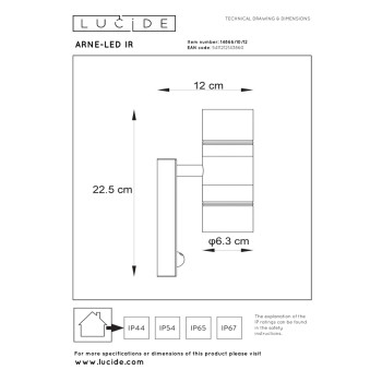 Lucide ARNE-LED - přisazené bodové svítidlo venkovní - Ø 6,3 cm - LED - GU10 - 2x5W 2700K - IP44 - Chrom 14866/10/12, LUCIDE, TRENDY svítidla