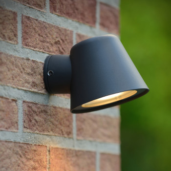 Lucide DINGO-LED - nástěnné svítidlo venkovní - stmívatelné - GU10 - 1x5W 3000K - IP44 - Černá 14881/05/30, LUCIDE, TRENDY svítidla