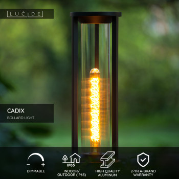 CADIX venkovní osvětlení 50cm E27/max 15W led černá, LUCIDE, TRENDY svítidla