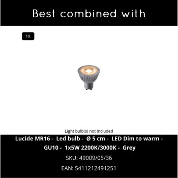 TUBE Spot GU10 hranaté 9.6/9.6/12.5cm mat zlatá, LUCIDE, TRENDY svítidla