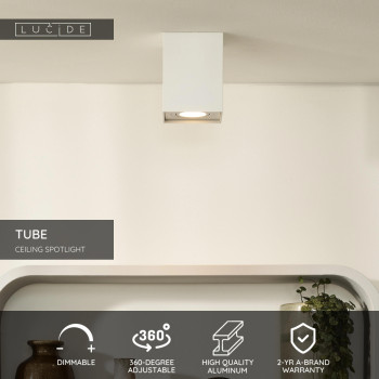 Lucide TUBE - stropní svítidlo - GU10 - Bílá 22953/01/31, LUCIDE, TRENDY svítidla