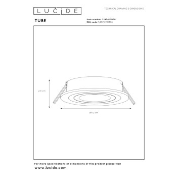 Lucide 22954/01/30 kulaté světlo D9cm GU10 excl černá, LUCIDE, TRENDY svítidla