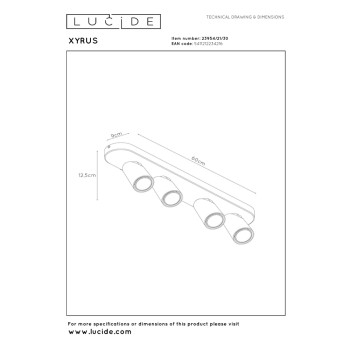 Lucide 23954/21/30 XYRUS bodové svítidlo 4xGU10 - 5W - černé, LUCIDE, TRENDY svítidla