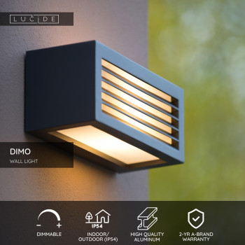 Lucide DIMO - nástěnné svítidlo venkovní - IP54 - Černá 27853/01/30, LUCIDE, TRENDY svítidla