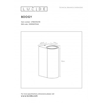Lucide BOOGY - přisazené bodové svítidlo venkovní - GU10 - IP44 - Černá 27863/02/30, LUCIDE, TRENDY svítidla