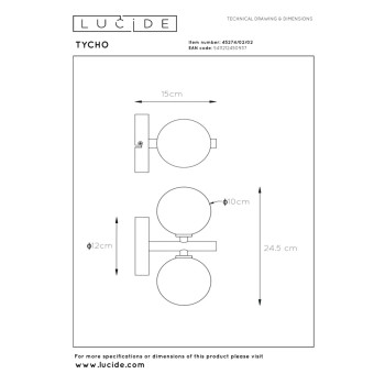 Lucide 45274/02/02 TYCHO 2xG9 28W , LUCIDE, TRENDY svítidla