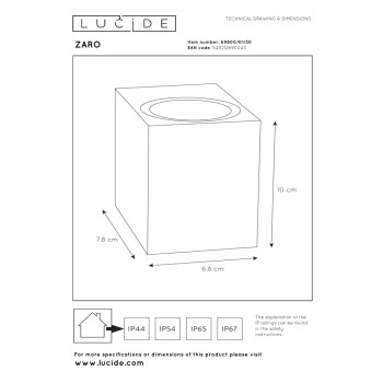 Lucide ZARO stropní bodové svítidlo koupelnové černá, LUCIDE, TRENDY svítidla