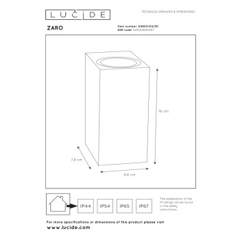 Lucide ZARO stropní bodové svítidlo koupelnové 2xgu černá, LUCIDE, TRENDY svítidla