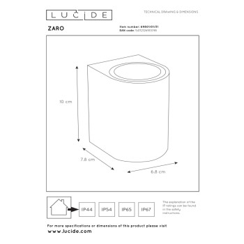 Lucide ZARO stropní bodové svítidlo koupelnové kulaté bílá, LUCIDE, TRENDY svítidla