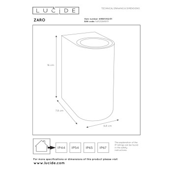 Lucide ZARO stropní bodové svítidlo koupelnové kulaté 2xGU10 bílá, LUCIDE, TRENDY svítidla