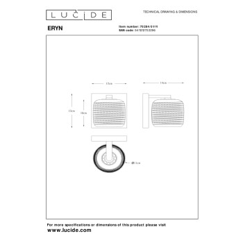 Lucide 70284/01/11 ERYN svítidlo nástěnné 1xG9/42W , LUCIDE, TRENDY svítidla