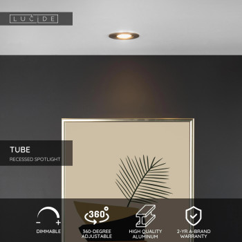 Lucide TUBE bodové svítidlo D9cm GU10 chrom, LUCIDE, TRENDY svítidla