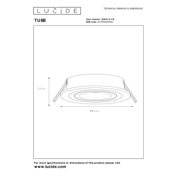 Lucide TUBE bodové svítidlo D9cm GU10 chrom, LUCIDE, TRENDY svítidla