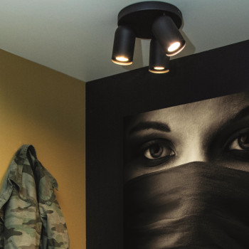 Lucide PUNCH stropní bodové svítidlo - Ø 21 cm - 3xGU10 - černá, LUCIDE, TRENDY svítidla