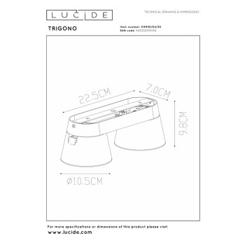 Lucide TRIGONO stropní bodové svítidlo - 2xGU10 - černé, LUCIDE, TRENDY svítidla