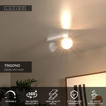 Lucide TRIGONO bodové stropní svítidlo - 2xGU10 - bílá, LUCIDE, TRENDY svítidla