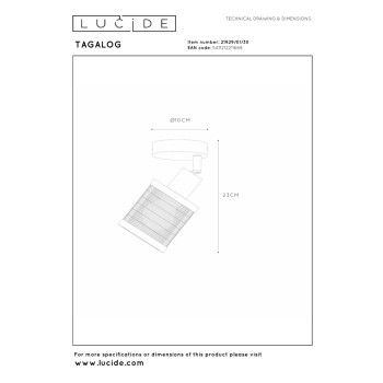 Lucide TAGALOG bodové stropní svítidlo 1xE27 černá, LUCIDE, TRENDY svítidla
