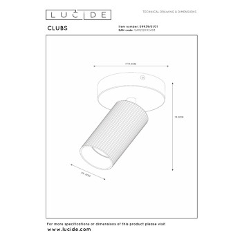 Lucide CLUBS stropní bodové svítidlo 1xGU10 bílá, LUCIDE, TRENDY svítidla