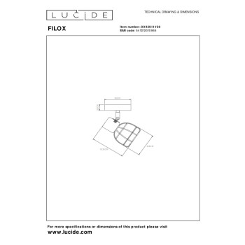 Lucide FILOX bodové stropní svítidlo Ø 10 cm 1xE27 černá, LUCIDE, TRENDY svítidla