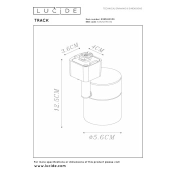 Lucide TRACK FLORIS bodové svítidlo 1xGU10 černá, LUCIDE, TRENDY svítidla
